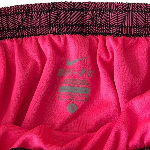 Nike Dri-fit Tempo Pink & Black Patterned Shorts with Embroidered Logo Sz. Small - Picture 6 of 7